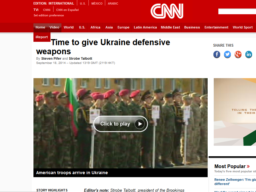 Пайфер та Телботт у статті для CNN закликають надати Україні зброю