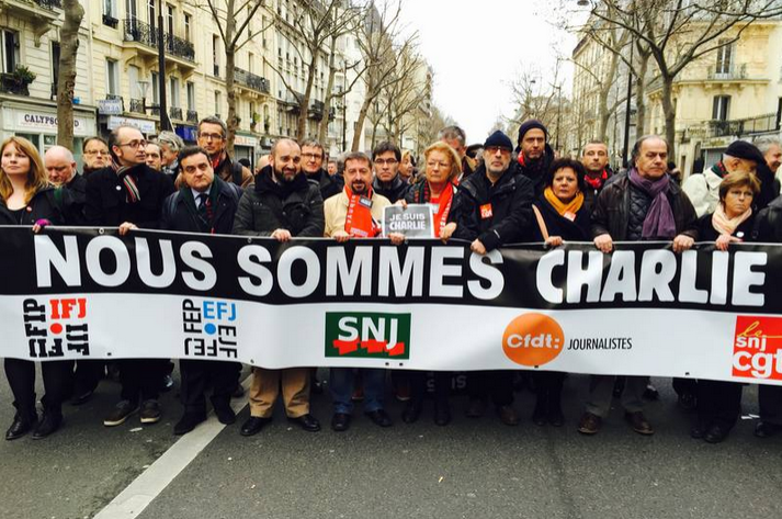 IFJ та EFJ очолили інтернаціональний журналістський протест проти теракту у Charlie Hebdo