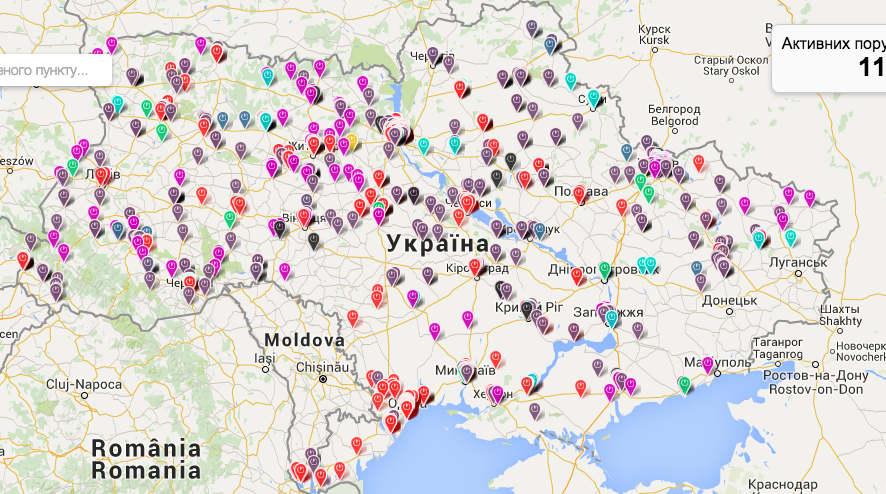 На інтерактивній мапі ОПОРИ - 1129 випадків порушень на місцевих виборах