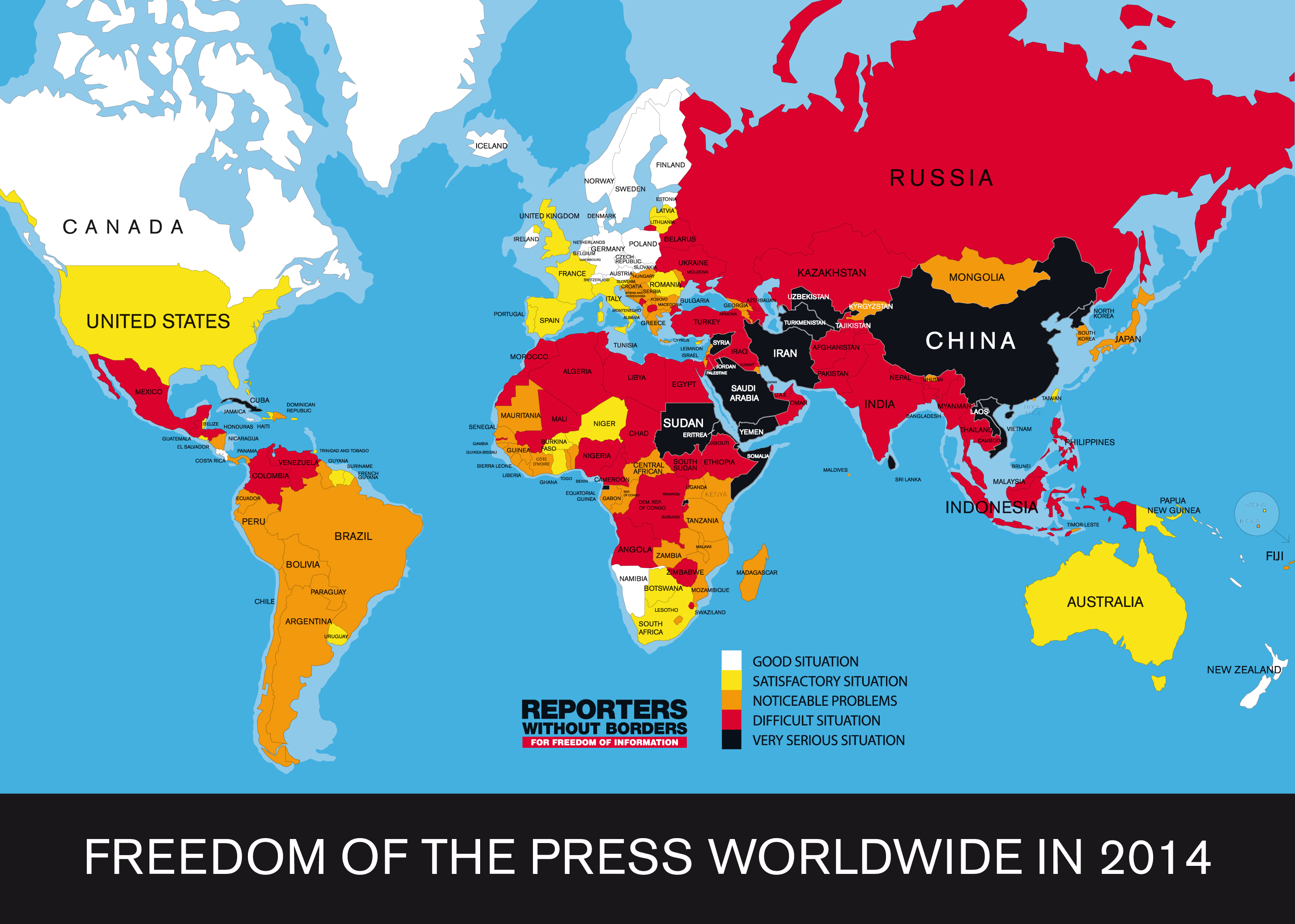 В Індексі свободи слова «Репортерів без кордонів» Україна посіла 127 місце
