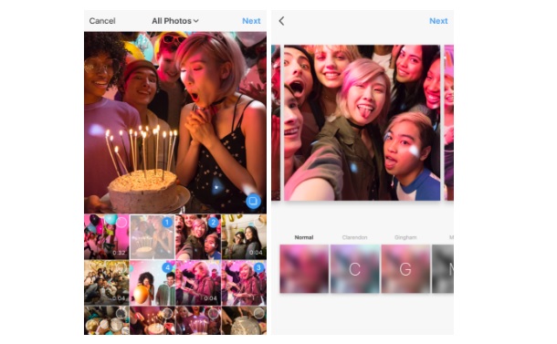 Instagram запустив функцію галереї - до десяти фото і відео в одній публікації